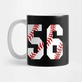 Baseball Number 56 #56 Baseball Shirt Jersey Favorite Player Biggest Fan Mug